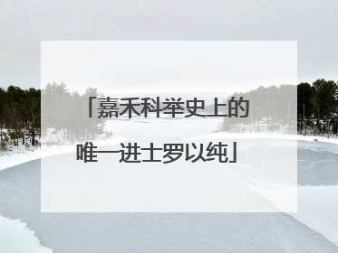 嘉禾科举史上的唯一进士罗以纯