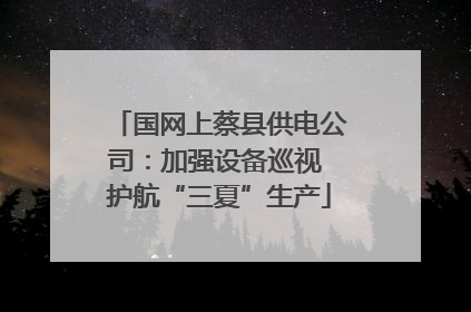 国网上蔡县供电公司：加强设备巡视 护航“三夏”生产