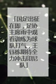 国足出征在即，足协主席雨中观看训练为球队打气，王钰栋期待全力冲击印尼队