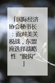 国际经济协会秘书长：面对美关税战，东盟应选择战略性“脱钩”