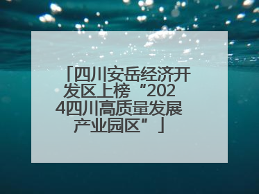 四川安岳经济开发区上榜“2024四川高质量发展产业园区”