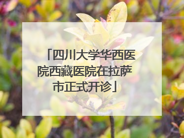 四川大学华西医院西藏医院在拉萨市正式开诊