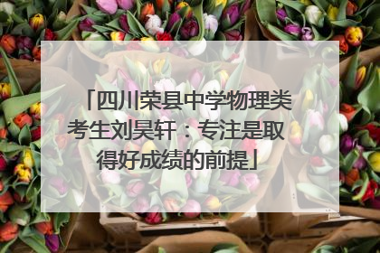 四川荣县中学物理类考生刘昊轩：专注是取得好成绩的前提