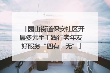 园山街道保安社区开展多元手工践行老年友好服务“四有一无”