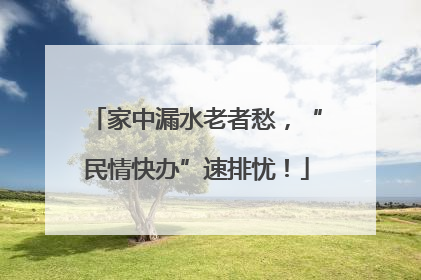 家中漏水老者愁，“民情快办”速排忧！