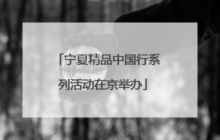宁夏精品中国行系列活动在京举办