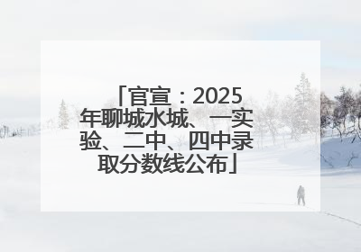 官宣：2025年聊城水城、一实验、二中、四中录取分数线公布