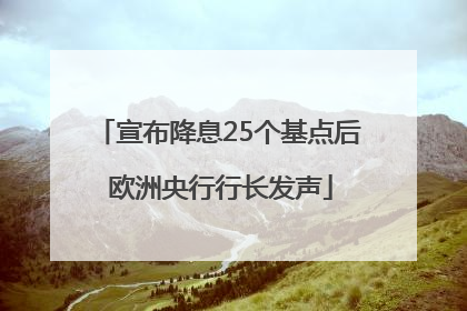 宣布降息25个基点后 欧洲央行行长发声