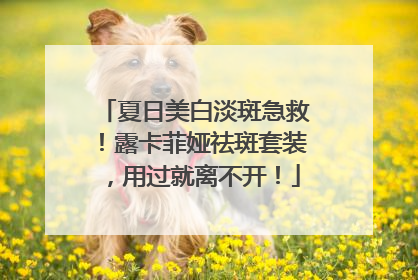 夏日美白淡斑急救！露卡菲娅祛斑套装，用过就离不开！
