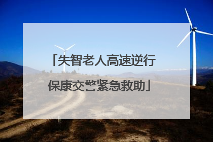 失智老人高速逆行 保康交警紧急救助