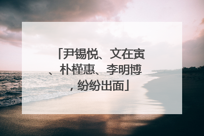 尹锡悦、文在寅、朴槿惠、李明博，纷纷出面