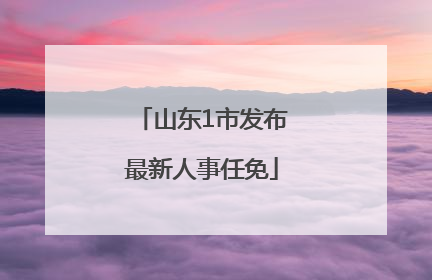 山东1市发布最新人事任免