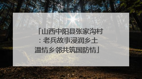山西中阳县张家沟村：老兵故事浸润乡土 温情乡邻共筑国防情