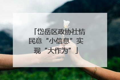 岱岳区政协社情民意“小信息”实现“大作为”