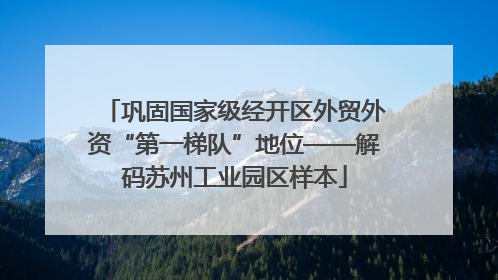 巩固国家级经开区外贸外资“第一梯队”地位——解码苏州工业园区样本