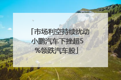 市场利空持续扰动 小鹏汽车下挫超5%领跌汽车股