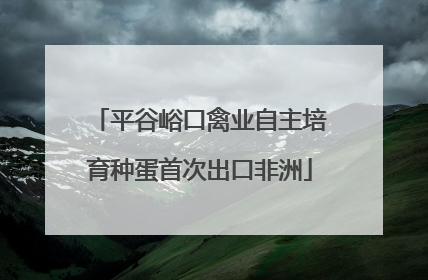 平谷峪口禽业自主培育种蛋首次出口非洲