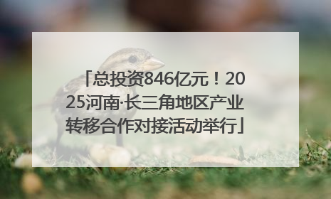 总投资846亿元！2025河南·长三角地区产业转移合作对接活动举行