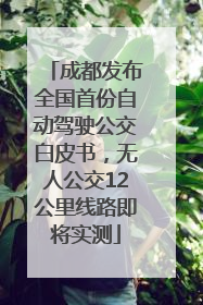 成都发布全国首份自动驾驶公交白皮书，无人公交12公里线路即将实测