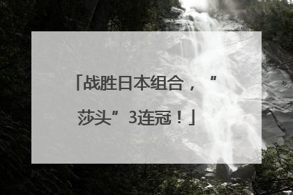 战胜日本组合，“莎头”3连冠！