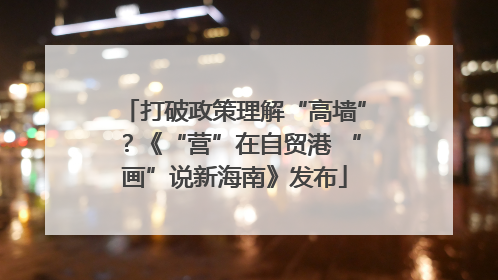 打破政策理解“高墙”？《“营”在自贸港 “画”说新海南》发布
