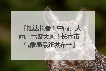 抵达长春！中雨、大雨、雷暴大风！长春市气象局最新发布→
