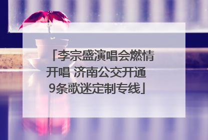 李宗盛演唱会燃情开唱 济南公交开通9条歌迷定制专线