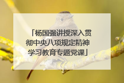 杨国强讲授深入贯彻中央八项规定精神学习教育专题党课