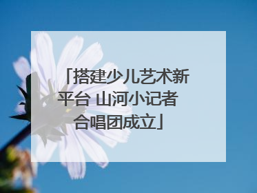 搭建少儿艺术新平台 山河小记者合唱团成立