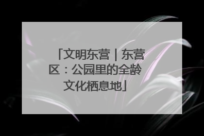 文明东营｜东营区：公园里的全龄文化栖息地