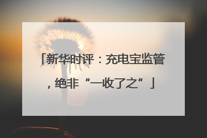 新华时评：充电宝监管，绝非“一收了之”