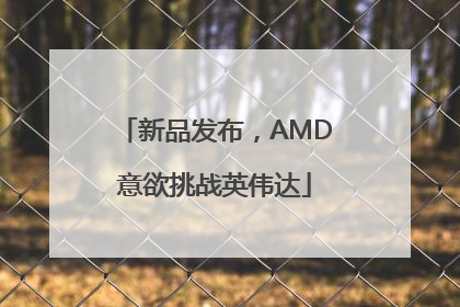 新品发布，AMD意欲挑战英伟达