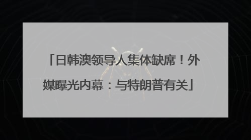 日韩澳领导人集体缺席！外媒曝光内幕：与特朗普有关