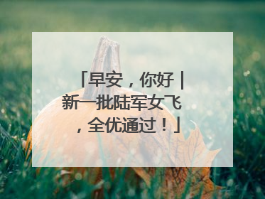 早安，你好｜新一批陆军女飞，全优通过！