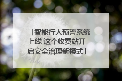 智能行人预警系统上线 这个收费站开启安全治理新模式