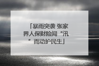 暴雨突袭 张家界人保财险闻“汛”而动护民生