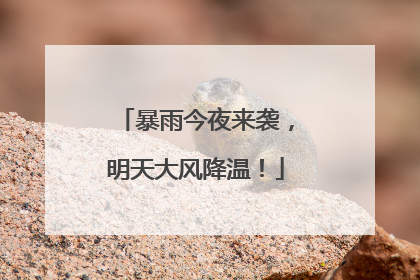 暴雨今夜来袭，明天大风降温！