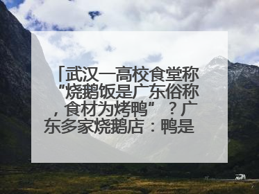 武汉一高校食堂称“烧鹅饭是广东俗称，食材为烤鸭”？广东多家烧鹅店：鸭是鸭鹅是鹅