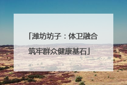潍坊坊子：体卫融合筑牢群众健康基石