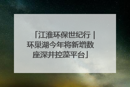 江淮环保世纪行｜环巢湖今年将新增数座深井控藻平台