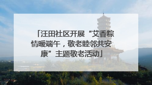 汪田社区开展“艾香粽情暖端午，敬老睦邻共安康”主题敬老活动