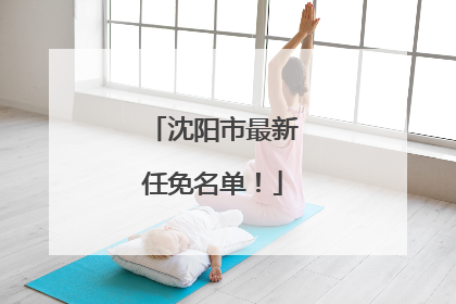 沈阳市最新任免名单！