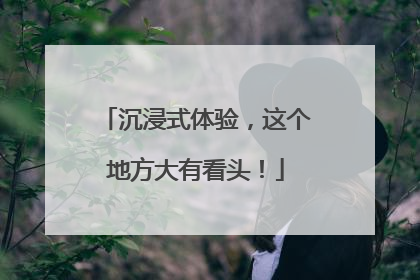 沉浸式体验，这个地方大有看头！