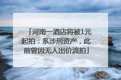 河南一酒店将被1元起拍：系涉刑资产，此前曾因无人出价流拍