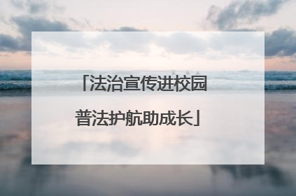 法治宣传进校园 普法护航助成长