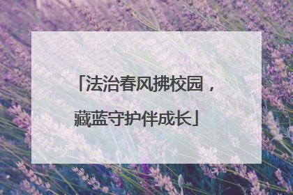 法治春风拂校园，藏蓝守护伴成长