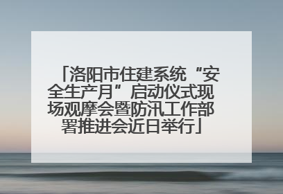 洛阳市住建系统“安全生产月”启动仪式现场观摩会暨防汛工作部署推进会近日举行
