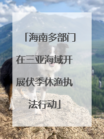 海南多部门在三亚海域开展伏季休渔执法行动