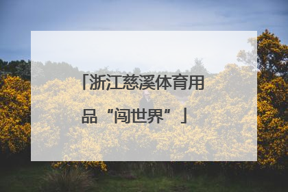 浙江慈溪体育用品“闯世界”