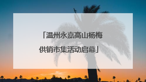温州永嘉高山杨梅供销市集活动启幕